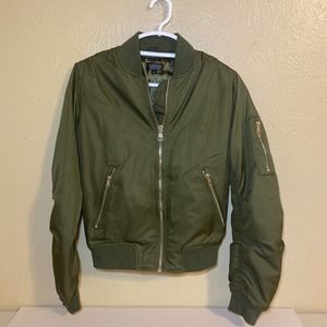 Topshop Bomber Jacket green Women Size 6